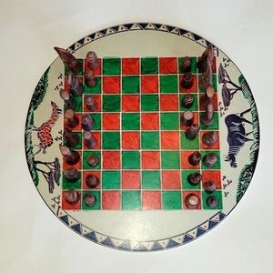 AFRICAN SOAPSTONE CHESS SET KENYAN, Safari vibes!